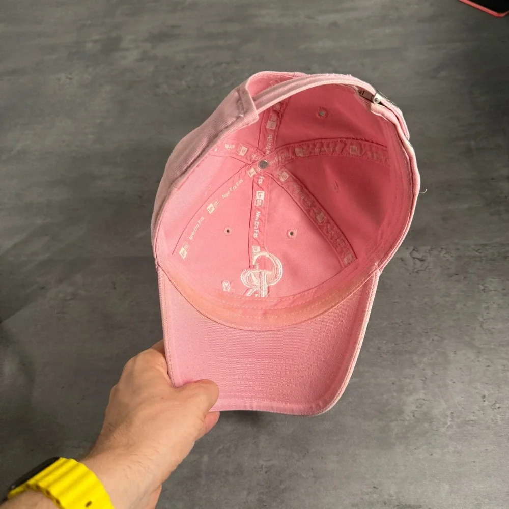 New Era Colorado Rockies Hat Women Pink Breast Cancer Awareness MLB Baseball Cap